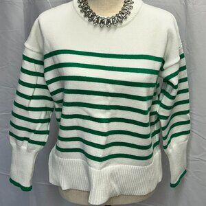 Philosophy White and Green Sweater Women size M